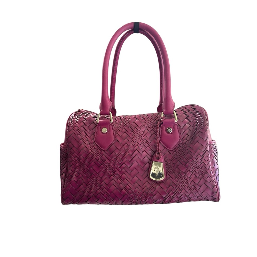 Cole Haan Elegant Pink Woven Handbag